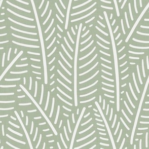 Herringbone Leaves - Sage Green