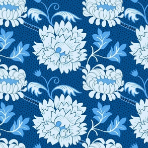 Victorian Era - Arts and Crafts- Light blue, deep blue,  blue -Blue monochromatic