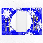 Snowflakes White on Cobalt Jumbo