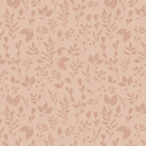 Muted Pink Country Chic Boho Organic Sprigs 12 inch