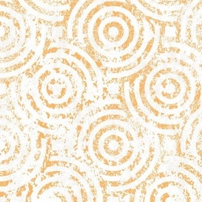 Overlapping Textured Bull's eye Pattern - Orange and White