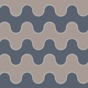Medium Drippy Modern Waves, Taupe and Slate Grey
