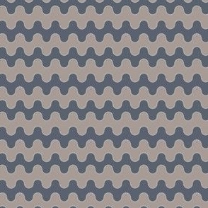 Small Drippy Modern Waves, Taupe and Slate Grey