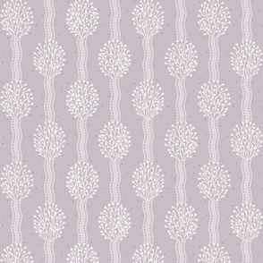 Cosette: Dusky Lilac Bouquet Ribbon Stripe, Dusty Purple Small Floral