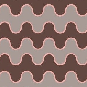 Medium Drippy Modern Waves, Cocoa and Pink