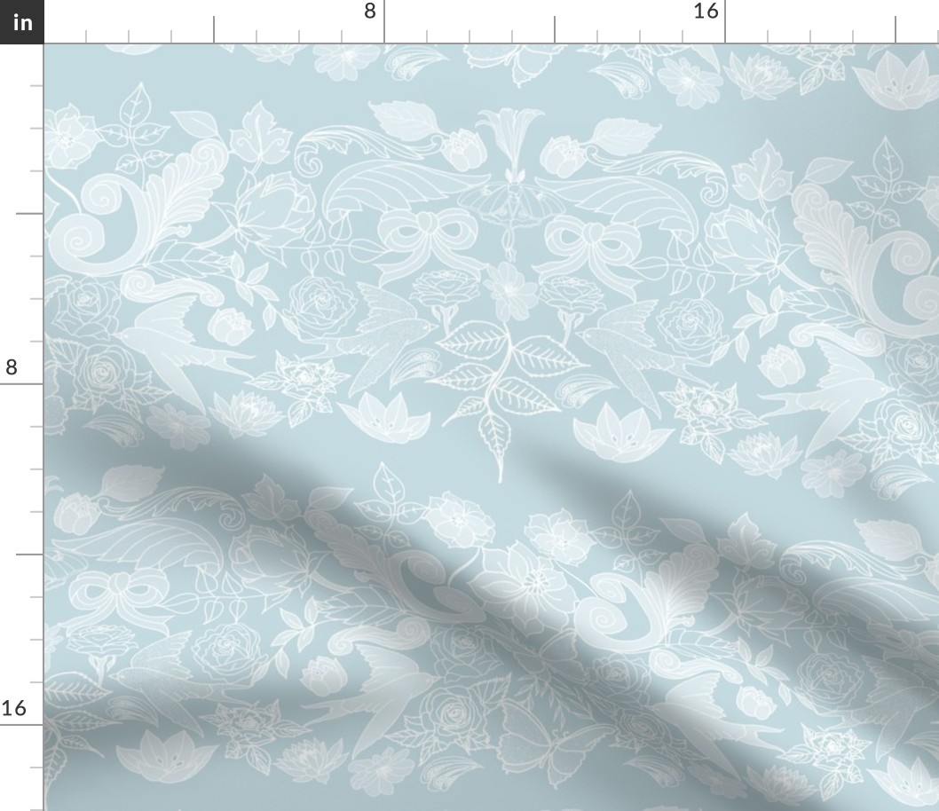 Botanic Garden Lace Trim (Haint Blue)