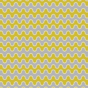 Small Drippy Modern Waves, Yellow and Grey
