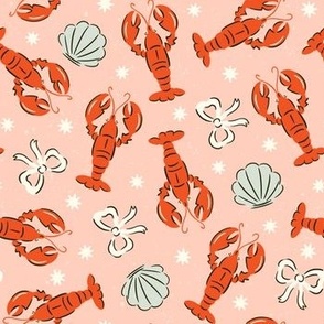 Lobsters and Bows in Pink