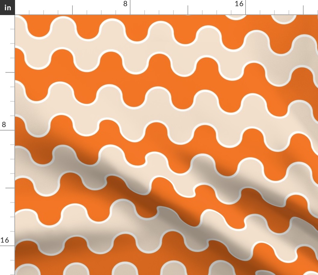 Large Drippy Modern Waves, Orange Dream