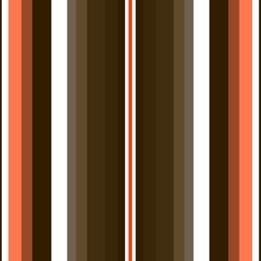 Large Gradient Stripe Vertical in brown 311d00, orange ff3c00, and white. Team colors. School Spirit.