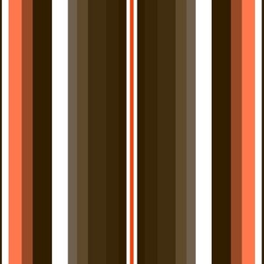 Medium Gradient Stripe Vertical in brown 311d00, orange ff3c00, and white. Team colors. School Spirit.