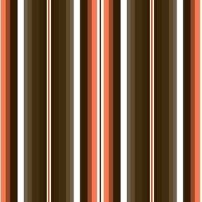 Mini Gradient Stripe Vertical in brown 311d00, orange ff3c00, and white. Team colors. School Spirit.