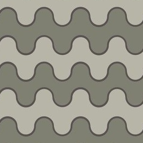 Medium Drippy Modern Waves, Khaki Tones