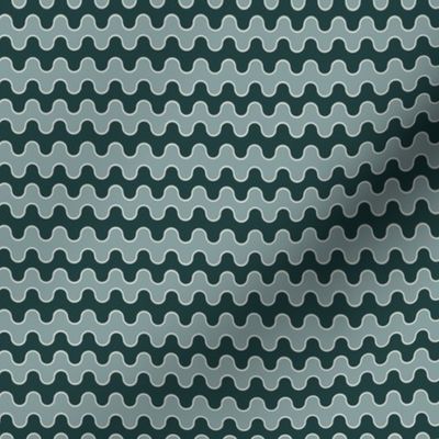 Small Drippy Modern Waves, Teal and Sage
