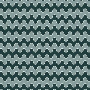 Small Drippy Modern Waves, Teal and Sage