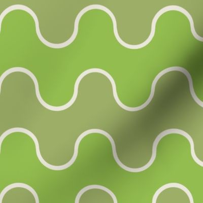 Large Drippy Modern Waves, Lime Green