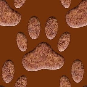 Brown Leather Dog Paw Print