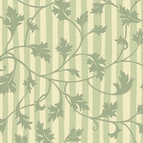 Creeping Vines and Calming Stripes_Green