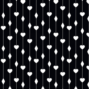 Black and White Hearts and Diamonds