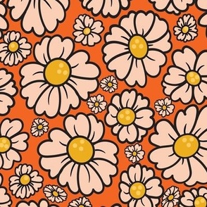 Daisy - Retro Orange and Nude