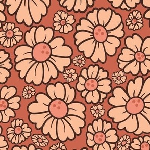 Daisy - Retro Terracotta and Tan