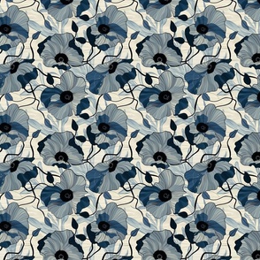 Signe Grey and Blue Flowers
