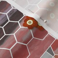 messy hexy tile work - warm hues 