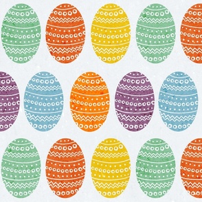Vibrant Easter Egg Delight: Colorful Decorated Rainbow Egg Pattern Design (Large) 