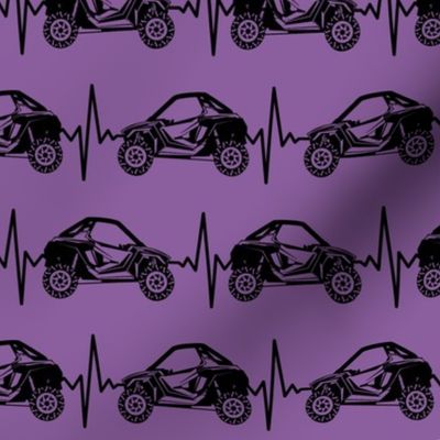 Large SxS Heartbeat ATV Off-Roading Black and Purple