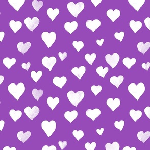Watercolor Hearts in White and BlackWatercolor Hearts in White and Purple
