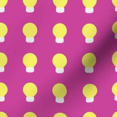 Yellow Light Bulbs on Pink Background