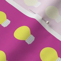 Yellow Light Bulbs on Pink Background