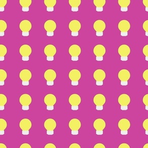 Yellow Light Bulbs on Pink Background