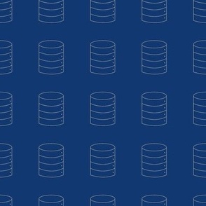Gray Databases on Blue Background
