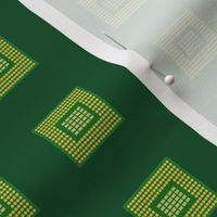 Computer Chips on Green Background