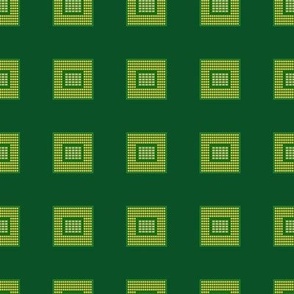 Computer Chips on Green Background