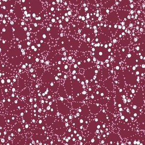 L|Maximalist Dot Constellations: Geometric white Polka Dots on Burgundy