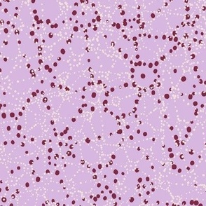 L|Maximalist Dot Constellations: Geometric serinity maroon Polka Dots on lovely pink