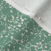 L| Maximalist Dot Constellations: Geometric off-white Polka Dots on aqua green