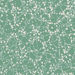 L| Maximalist Dot Constellations: Geometric off-white Polka Dots on aqua green