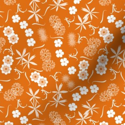 cute summer floral orange and white