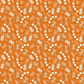 cute summer floral orange and white