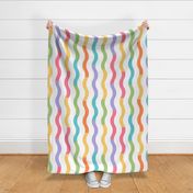 Colorful Wavy Rainbow Ribbon Fragmented Stripes - (LARGE)