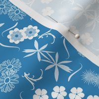 cute summer floral blue and white