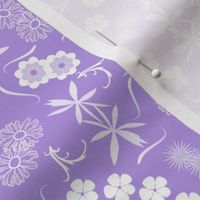 cute summer floral lilac and white