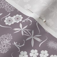 cute summer floral muted mauve and white