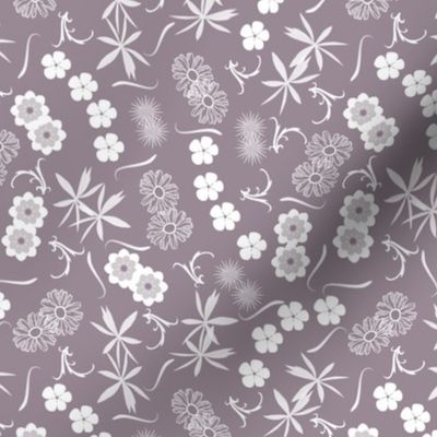 cute summer floral muted mauve and white