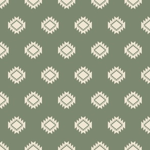 Sage Green and Cream Medallions