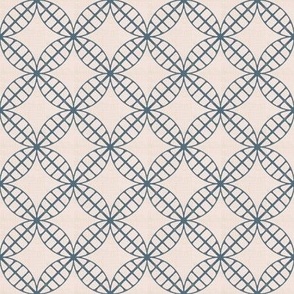 Linen Stamped Small circle grid dark