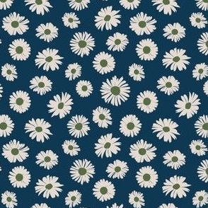 Ditsy blue daisies country meadow 